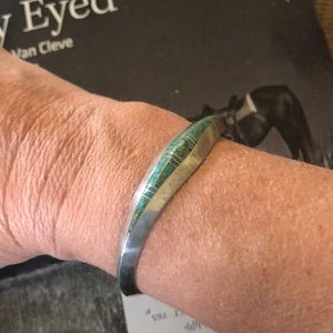Sterling silver and turquoise inlay bracelet